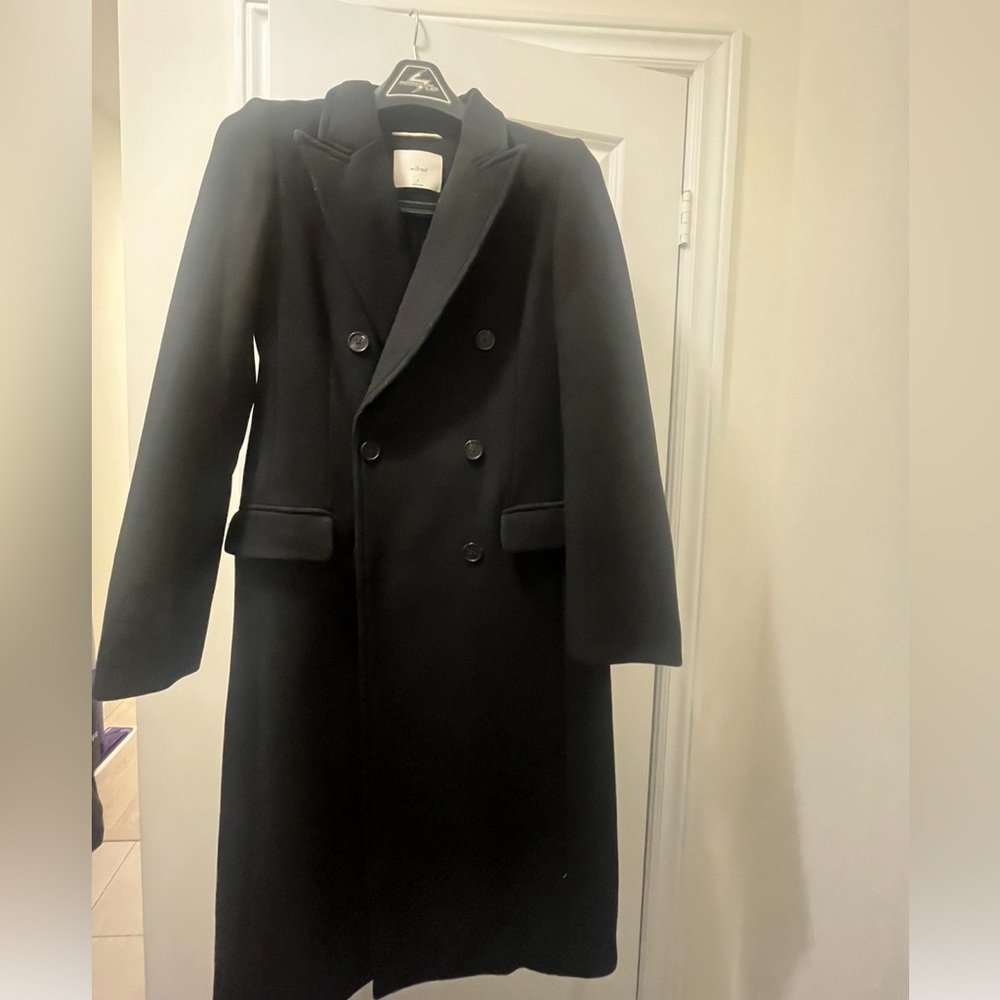 Aritzia Wilfred Black Wool Coat